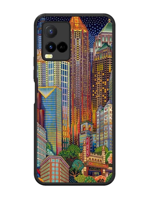 Neon Nightscape Glossy Soft Edge Case for Vivo Y21 Chachhi