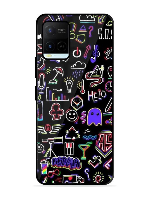 Neon Doodle Glossy Soft Edge Case for Vivo Y21A Chachhi