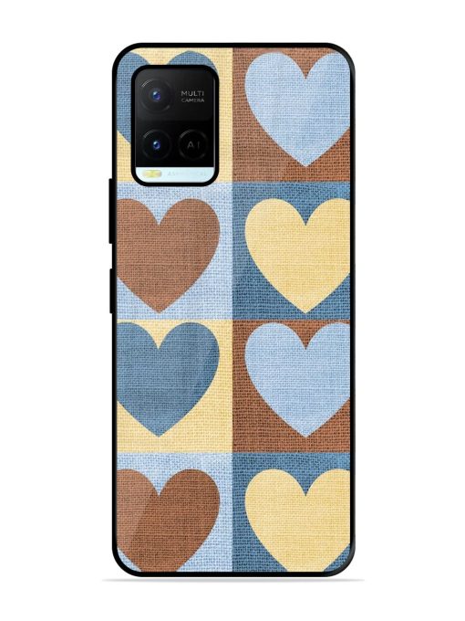 Hearts On Canvas Glossy Soft Edge Case for Vivo Y21A Chachhi