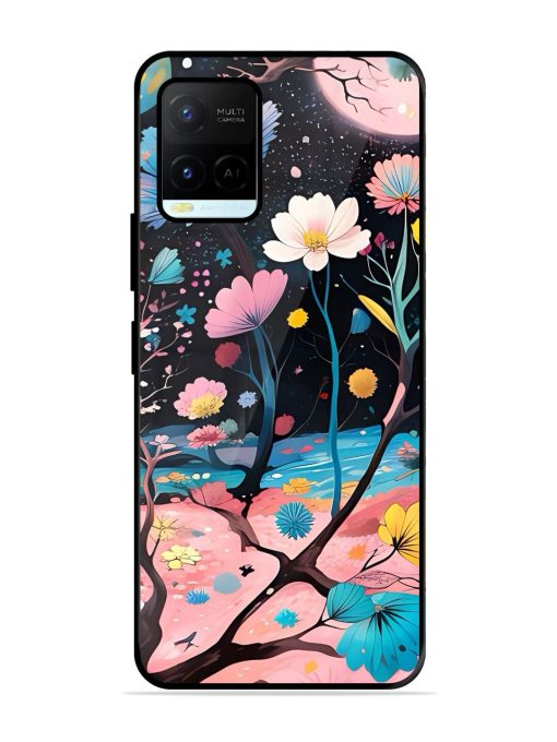 Cosmic Bloom Glossy Soft Edge Case for Vivo Y21A Chachhi