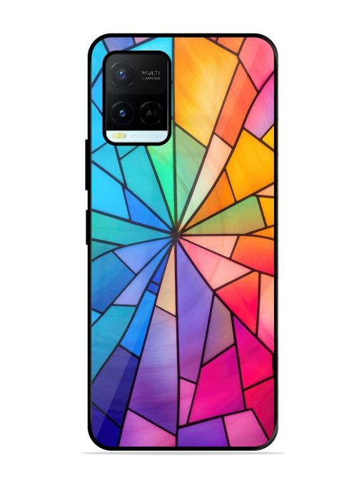 Stained Glass Kaleidoscope Of Colors Glossy Soft Edge Case for Vivo Y21A Chachhi