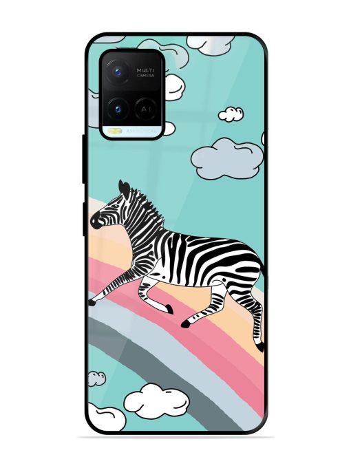 Zebra On A Rainbow Glossy Soft Edge Case for Vivo Y21A Chachhi