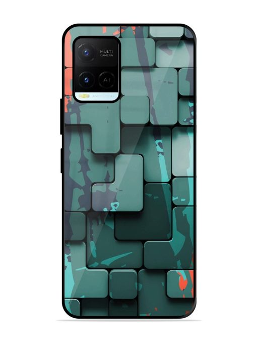 Abstract Geometric Mosaic Glossy Soft Edge Case for Vivo Y21A