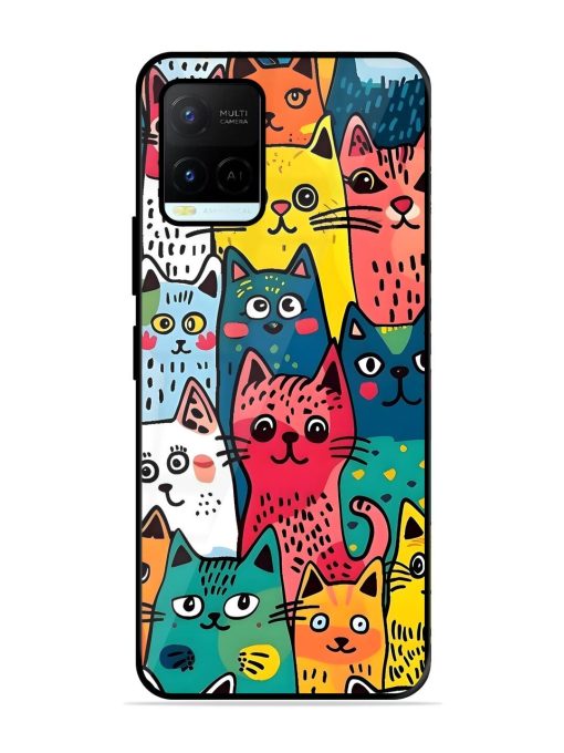 Feline Frenzy Glossy Soft Edge Case for Vivo Y21A Chachhi