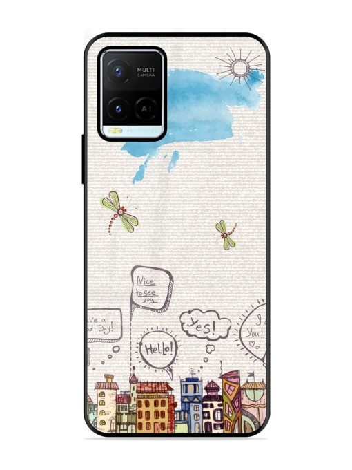 Doodle City Glossy Soft Edge Case for Vivo Y21G Chachhi