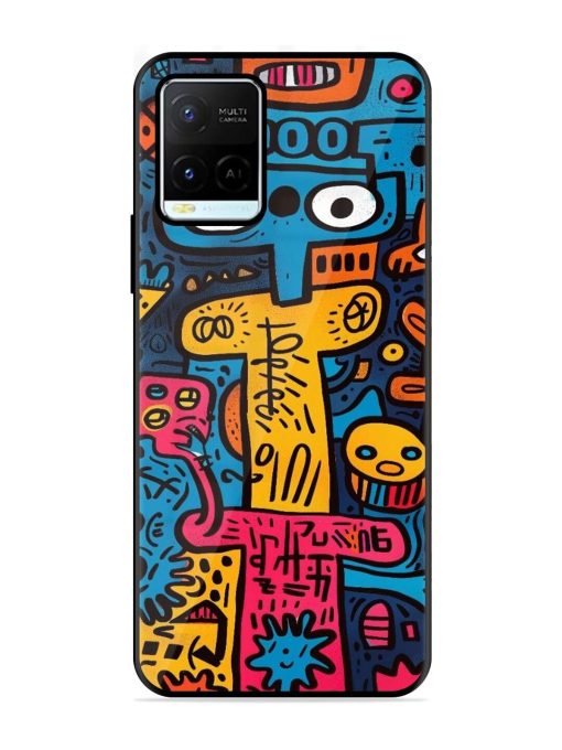 Doodletopia Glossy Soft Edge Case for Vivo Y21G