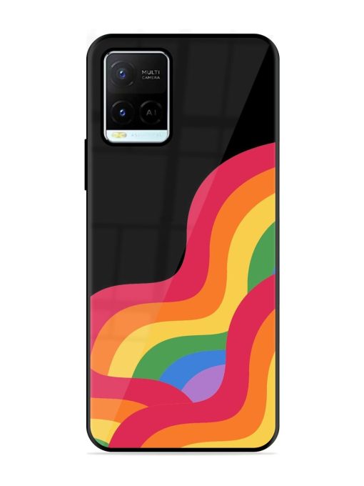 Wavy Rainbow Glossy Soft Edge Case for Vivo Y21G Chachhi