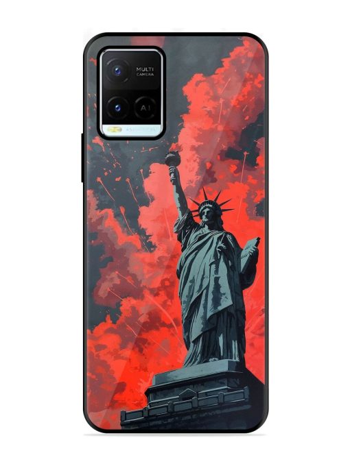 Lady Liberty'S Firework Finale Glossy Soft Edge Case for Vivo Y21G Chachhi