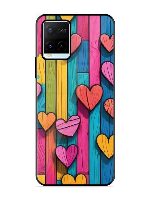 Rainbow Of Hearts Glossy Soft Edge Case for Vivo Y21G Chachhi