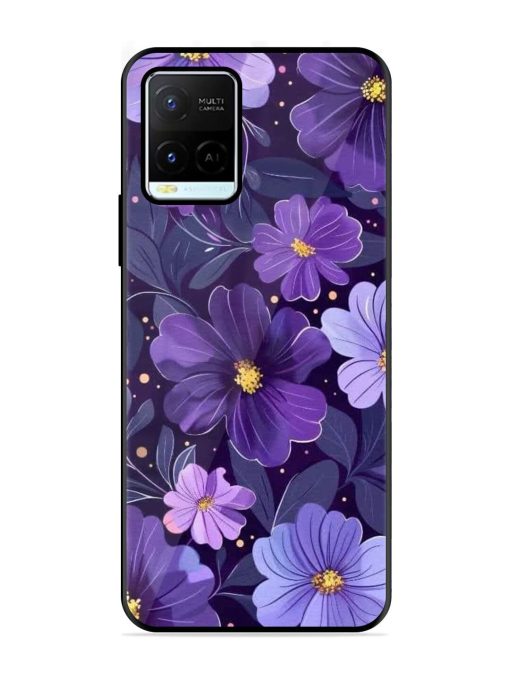 Purple Paradise Glossy Soft Edge Case for Vivo Y21G Chachhi