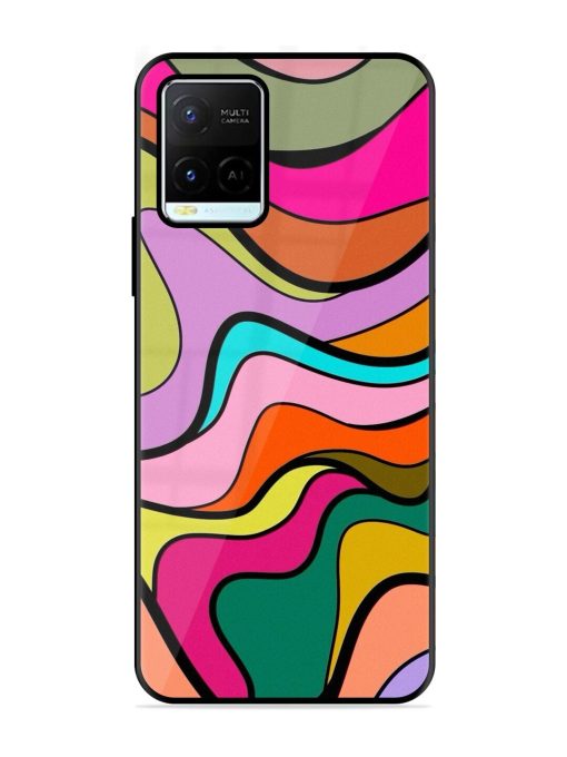 Wavy Wonder Glossy Soft Edge Case for Vivo Y21G Chachhi