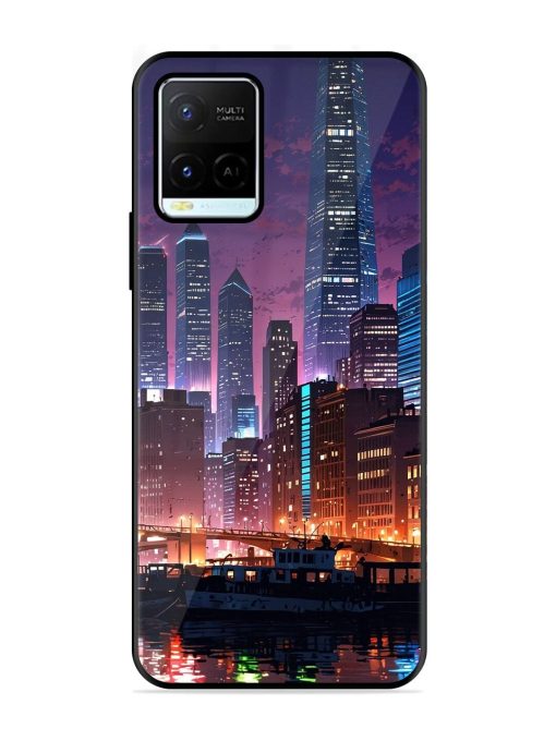 Neon Nightscape Glossy Soft Edge Case for Vivo Y21G Chachhi