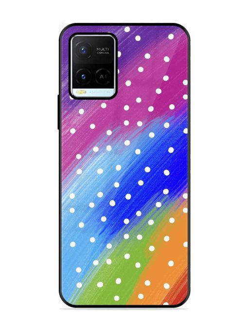 Rainbow Polka Dot Dream Glossy Soft Edge Case for Vivo Y21G Chachhi