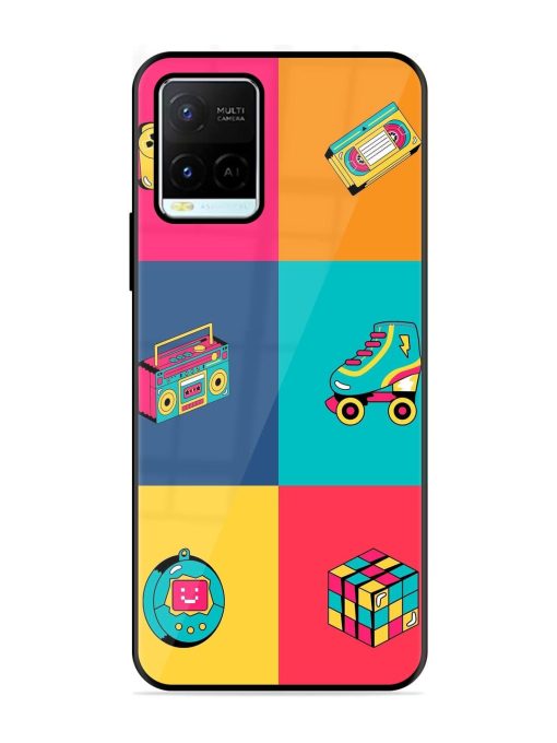 90S Throwback Grid Glossy Soft Edge Case for Vivo Y21G Chachhi