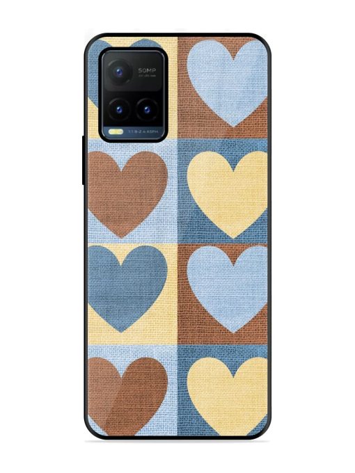 Hearts On Canvas Glossy Soft Edge Case for Vivo Y21T Chachhi