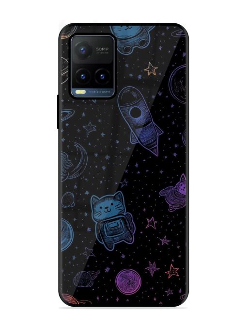 Cosmic Cat Chaos Glossy Soft Edge Case for Vivo Y21T Chachhi