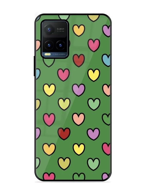 Rainbow Heart Parade Glossy Soft Edge Case for Vivo Y21T Chachhi