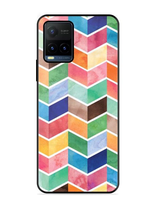 Watercolor Chevron Whimsy Glossy Soft Edge Case for Vivo Y21T Chachhi