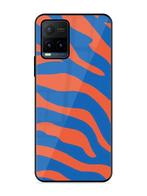 Zebra Stripes In Blue And Orange Glossy Soft Edge Case for Vivo Y21T Chachhi