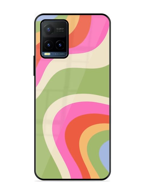 Wavy Rainbow Wonderland Glossy Soft Edge Case for Vivo Y21T Chachhi