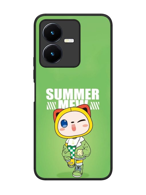 Purrfect Summer Glossy Soft Edge Case for Vivo Y22 Chachhi