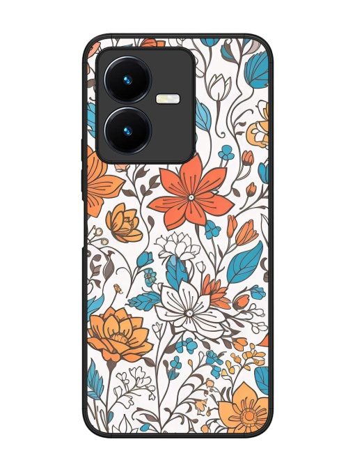 Floral Symphony Glossy Soft Edge Case for Vivo Y22 Chachhi