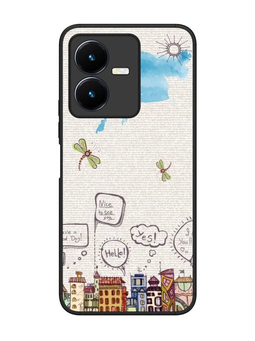 Doodle City Glossy Soft Edge Case for Vivo Y22