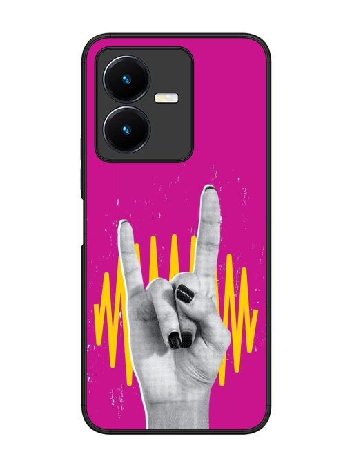 Rock Hand Glossy Soft Edge Case for Vivo Y22 Chachhi