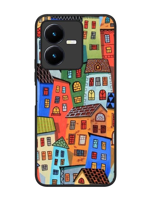 Rainbow House Glossy Soft Edge Case for Vivo Y22 Chachhi