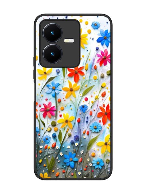 Vibrant Floral Glossy Soft Edge Case for Vivo Y22