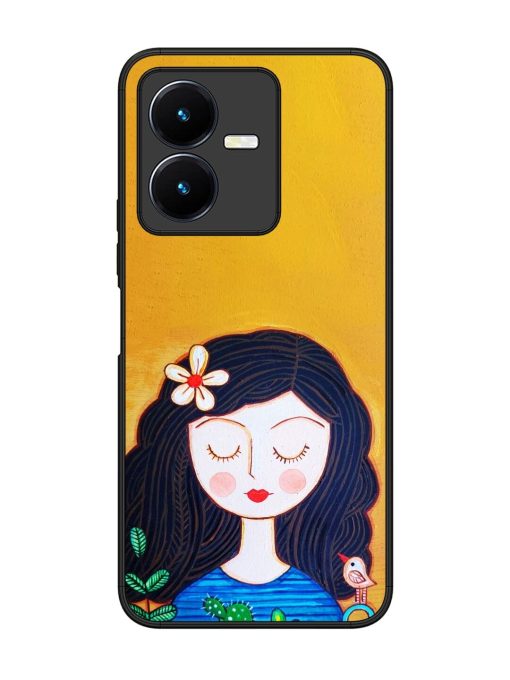 Girl Illustration Glossy Soft Edge Case for Vivo Y22 Chachhi