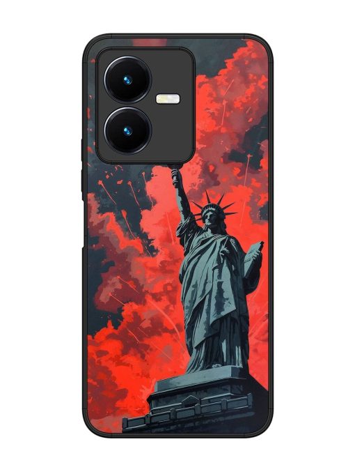 Lady Liberty'S Firework Finale Glossy Soft Edge Case for Vivo Y22 Chachhi