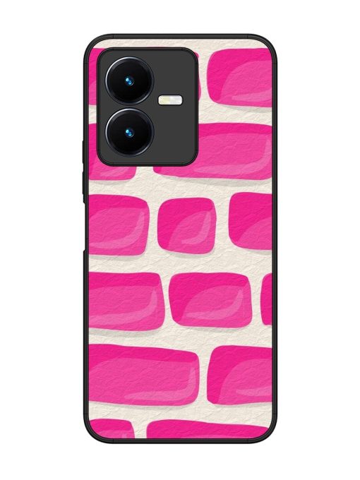 Pink Brick Wall Glossy Soft Edge Case for Vivo Y22 Chachhi