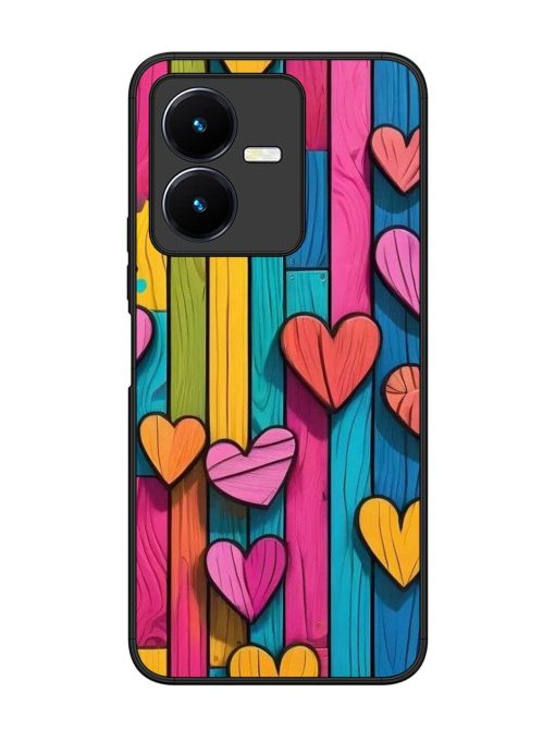 Rainbow Of Hearts Glossy Soft Edge Case for Vivo Y22 Chachhi