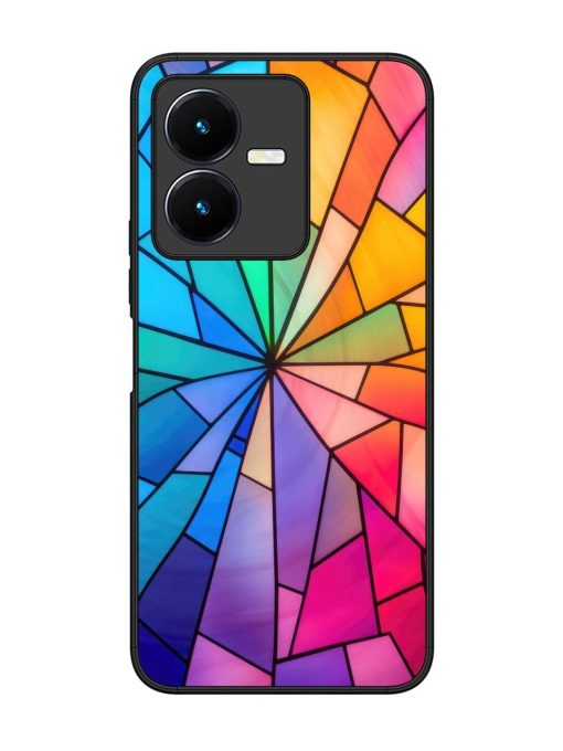 Stained Glass Kaleidoscope Of Colors Glossy Soft Edge Case for Vivo Y22 Chachhi