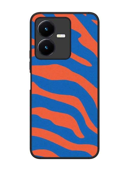 Zebra Stripes In Blue And Orange Glossy Soft Edge Case for Vivo Y22 Chachhi