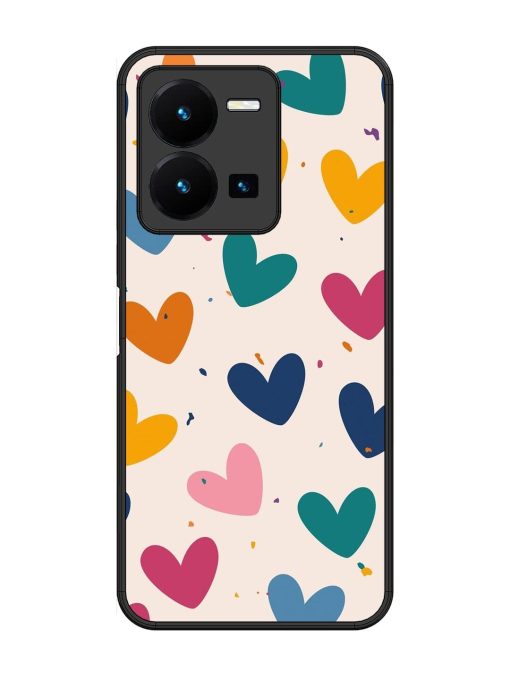 Rainbow Hearts Glossy Soft Edge Case for Vivo Y27