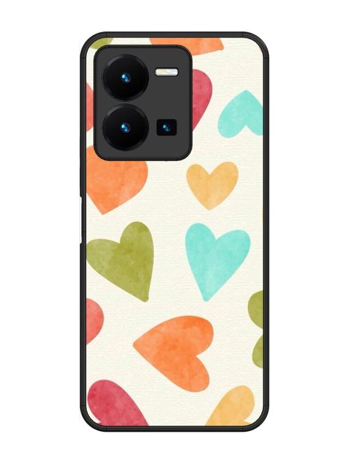 Watercolor Hearts Glossy Soft Edge Case for Vivo Y27