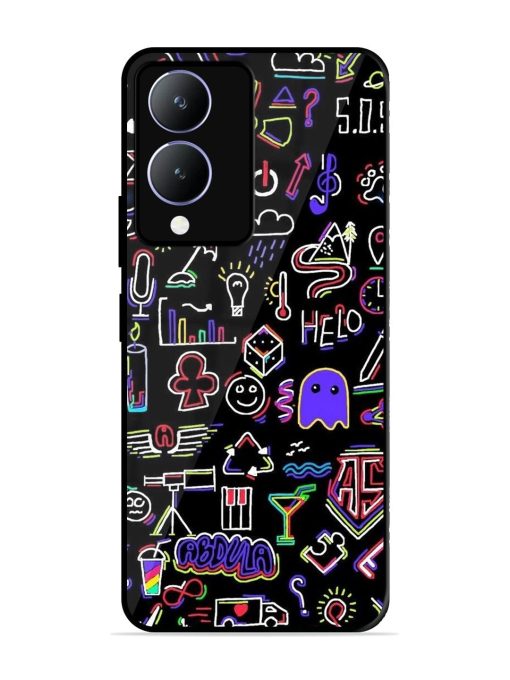 Neon Doodle Glossy Soft Edge Case for Vivo Y28 (5G) Chachhi