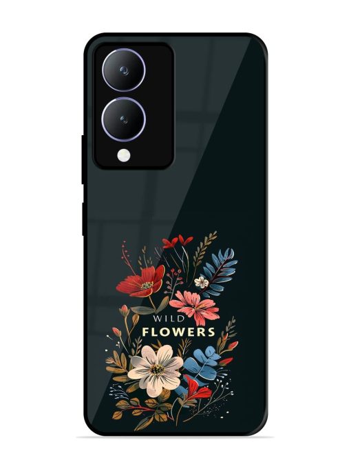 Dark Floral Glossy Soft Edge Case for Vivo Y28 (5G) Chachhi