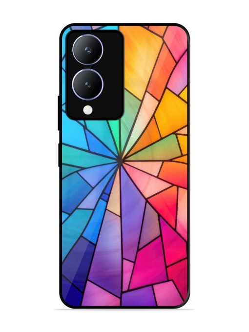 Stained Glass Kaleidoscope Of Colors Glossy Soft Edge Case for Vivo Y28 (5G) Chachhi