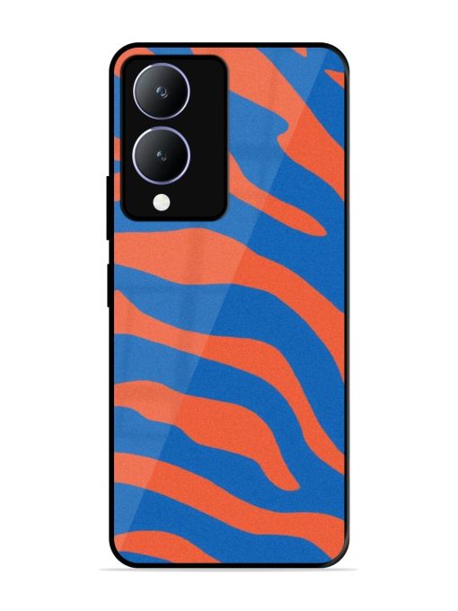 Zebra Stripes In Blue And Orange Glossy Soft Edge Case for Vivo Y28 (5G) Chachhi