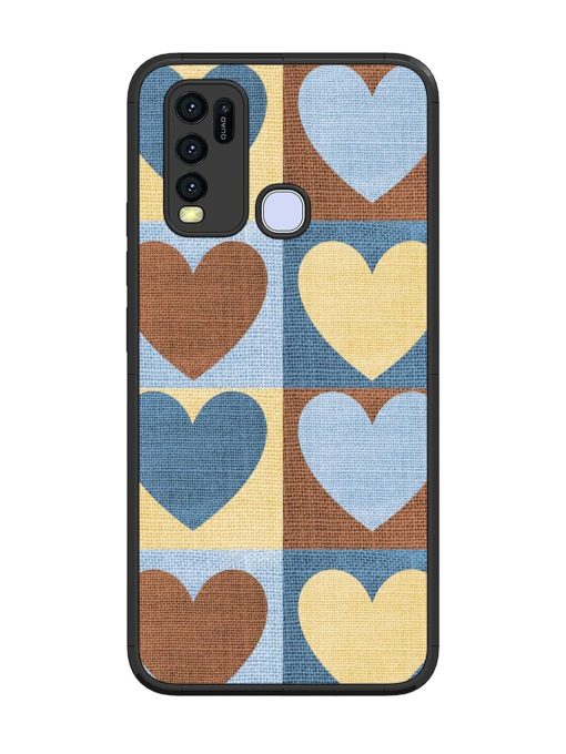 Hearts On Canvas Glossy Soft Edge Case for Vivo Y30 Chachhi