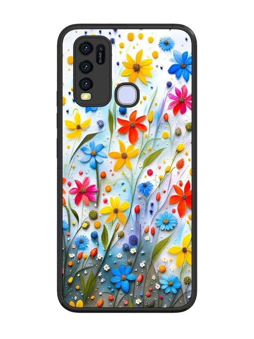 Vibrant Floral Glossy Soft Edge Case for Vivo Y30 Chachhi