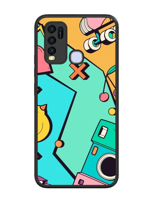 Retro Remix Glossy Soft Edge Case for Vivo Y30 Chachhi