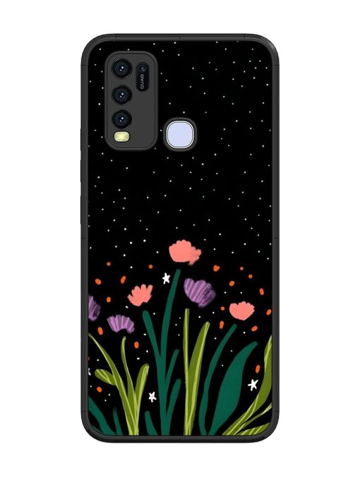 Midnight Bloom Glossy Soft Edge Case for Vivo Y30 Chachhi