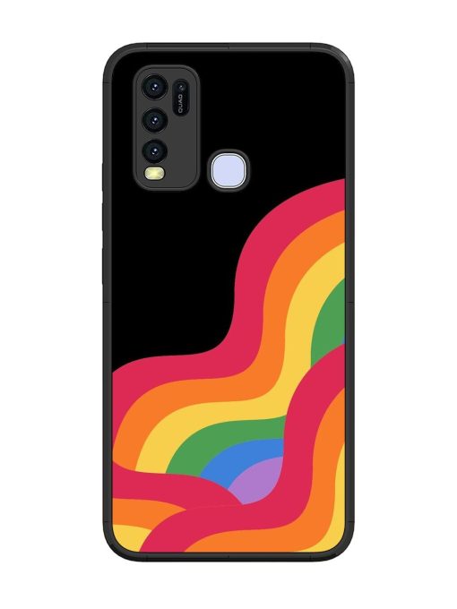 Wavy Rainbow Glossy Soft Edge Case for Vivo Y30 Chachhi