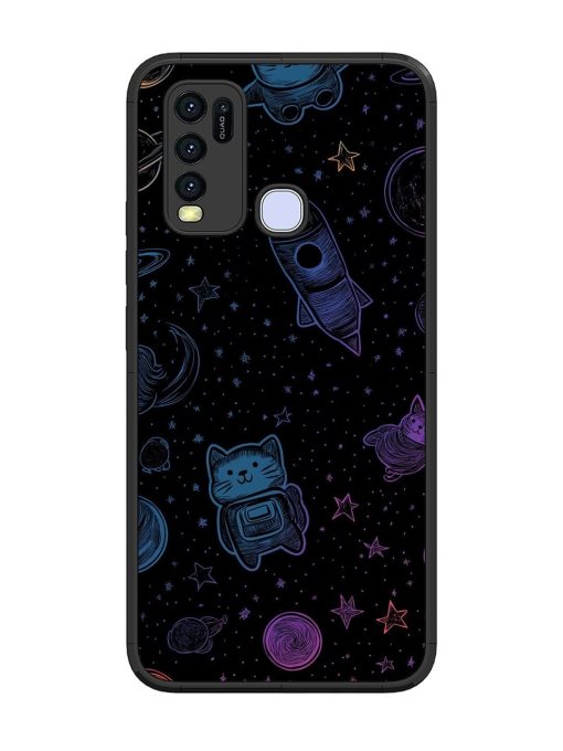 Cosmic Cat Chaos Glossy Soft Edge Case for Vivo Y30 Chachhi