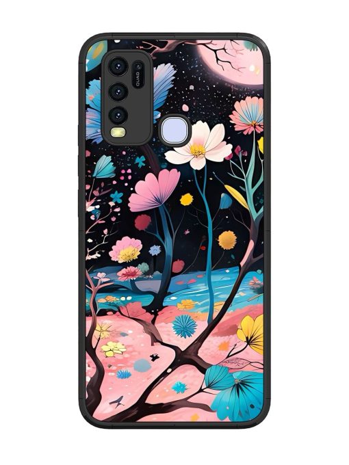 Cosmic Bloom Glossy Soft Edge Case for Vivo Y30 Chachhi