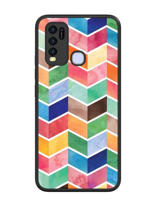 Watercolor Chevron Whimsy Glossy Soft Edge Case for Vivo Y30 Chachhi